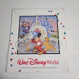 Walt Disney World 25th Anniversary 15 Months Calendar 1996-97 Factory Sealed